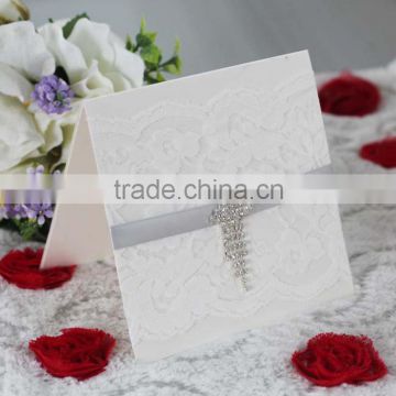 Top Quality Elegant Accessories Customized Lace Wedding Invitations