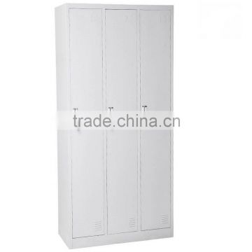 Knock down strong metal 3 door school locker for sale from China