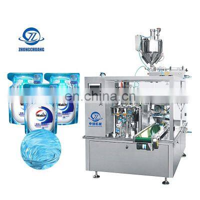 Washing Soap Laundry Detergent Liquid Soy Sauce Packaging Machinery Premade  Bag Packing Machine