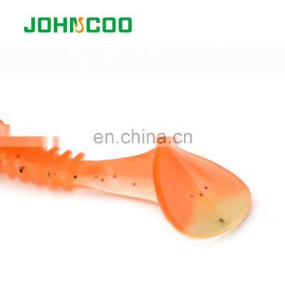 JOHNCOO Fishing Lure Soft Wrom Silicone Soft Bait Isca Artificial Wobbler 80mm Paddle Tail Lure Minnow Swimbait Bass Fishing