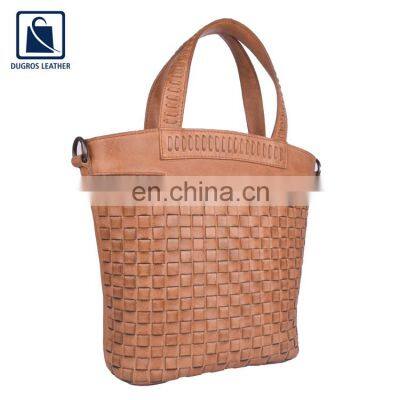 Premium Quality Unique Design Vintage Look Fashionable Luxury Genuine Leather Handbag for Women at Competitive Price