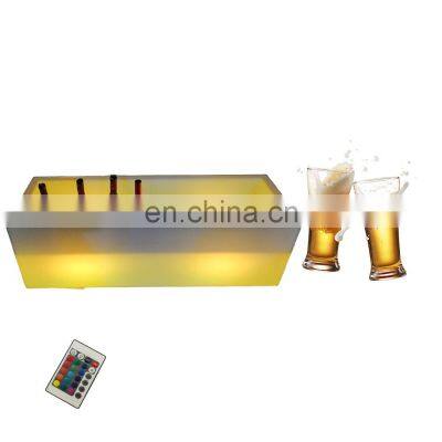 logo custom LED bar supermarket RGB color ice bucket plastic led lighted bar tray lighted party drink beer stand LED tray