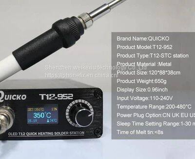 QUICKO T12 STC OLED Soldering Station With T12 Electronic Welding Iron Tips Handle