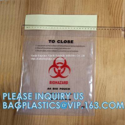 Biohazard Specimen Bags,Zip Specimen Transport Bag, Tear Off Pouch Bags, Attached Document Pouch. Printed Transport Bags photo-2