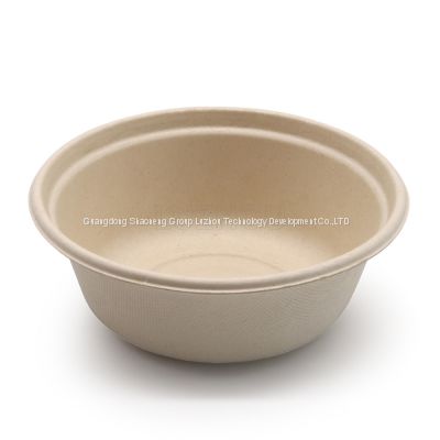 Customizable 350 ML Waterproof Microwavable Eco Friendly Bagasse Biodegradable Takeaway Disposable Paper Soup Bowls with Lids