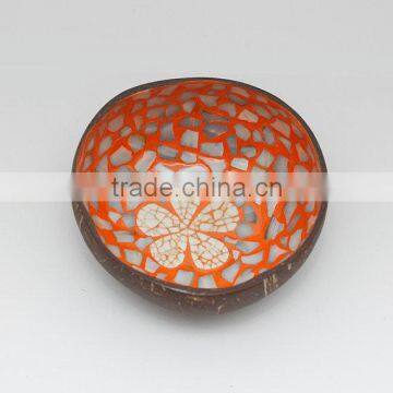 High quality lacquer mother of pearl inlay coconut bowl