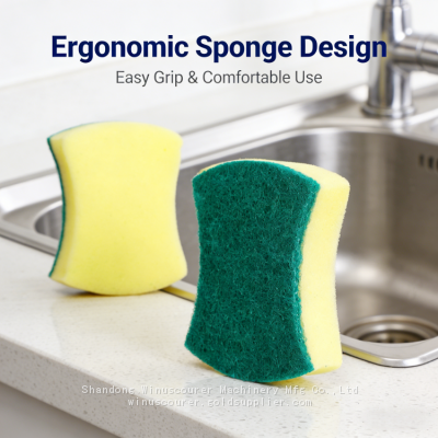 Venda em atacado direta da fábrica de esponja de limpeza de cozinha com esponja de aço verde