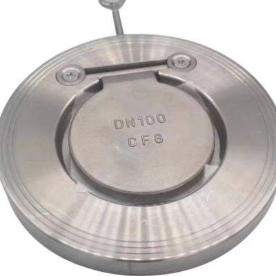 GOST 304 Stainless Steel H74W-16P Wafer Check Valve Thin Single Disc Circular Plate Check Valve photo-2