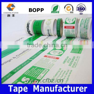 Carton Closing Usage Printed Cello Tape , Green Logo Printing