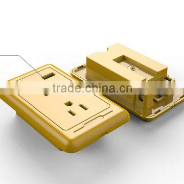 Surge lightning and over-voltage FCC Listed US double socket double USB/US wall socket/America socket with 2 USB