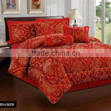 100% polyester 6pcs luxury wedding microfiber comforter set