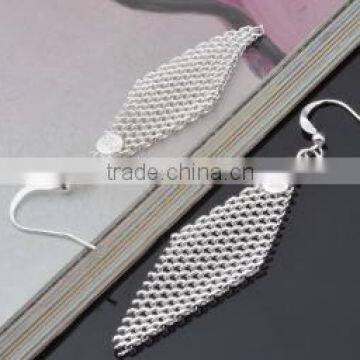 Silver Plated Piercing Rhinestone Prismatic Earring With Hook photo-3