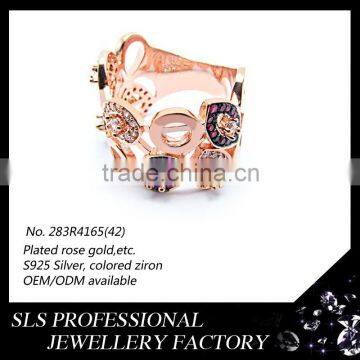 Latest Fashion Jewelry for Women Rose Gold Plated Silver Half Finger Rings photo-3