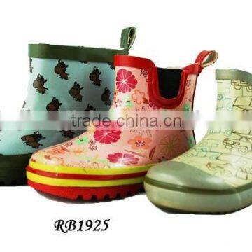 Printed Cheap Ankle Rubber Boot for Kids/Boys/Girls