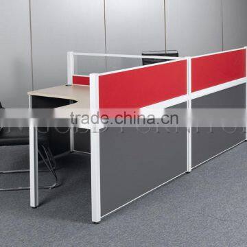 Open Red & Grey 2 seater Office Workstation Cubicle with high wall ( SZ-WS422)