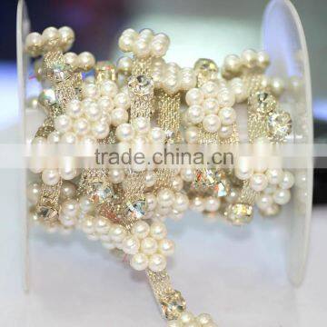 Factory Sale Acrylic Rhinestone Chain, Rhinestone Bridal Trims Cupchain, Crystal Shoese Chain