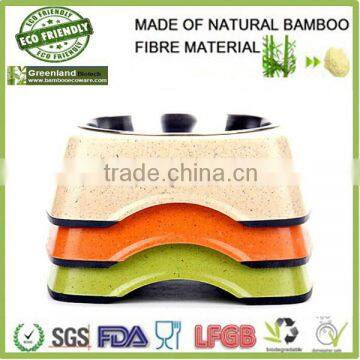 customize naturel colored life bamboo fiber pet bowl,bamboo fiber pet feeder