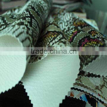 Printing Embossed Snake Skin Washed Pattern and PU Material Decorative Artificial Leather for Handbags photo-6
