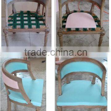 Chinese Antique Shabby Chic Wooden Rustic wooden frame tub chair