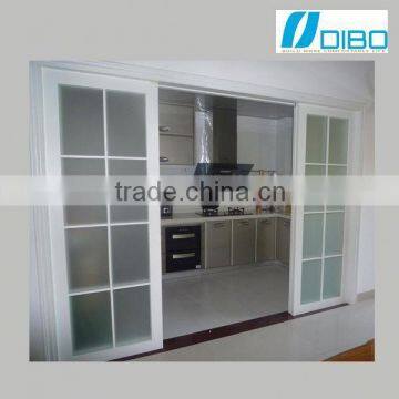 Modern design Double Glass powder coated slide door for toilet