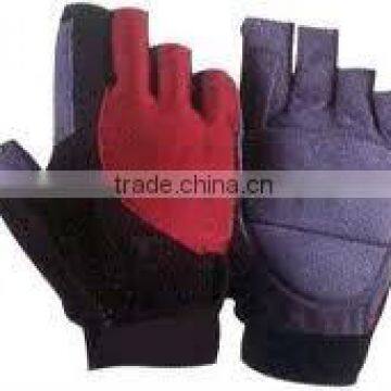 Leather weight lifting gloves