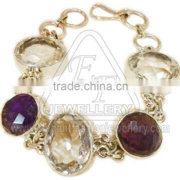 amethyst silver bracelet