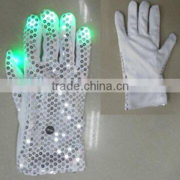 flashing led light up glove with sequin