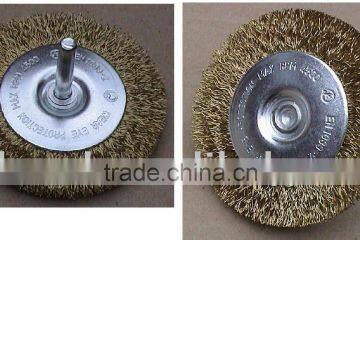 Circular wire brush-crimped wire with shank