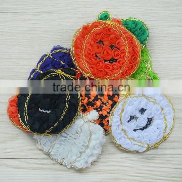 Shabby Flower Rosette Pumkins...Choose 11....Rosette Pumpkin...Chiffon Pumpkin...Halloween...Applique...