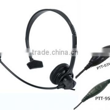 Super lightweight over-the-head two way radio headset with flexible boom microphone WT-81