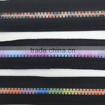 Printed Designer Rainbow Vislon Delrin Colourful Plastic Zipper