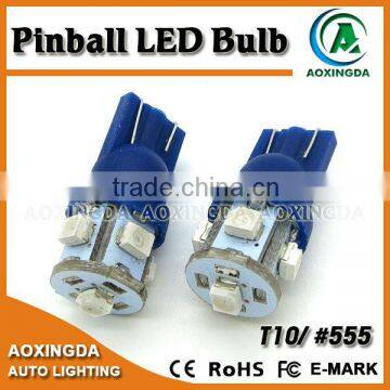 AC DC 6.3V t10 w5w #555 ba9s #44 pinball led bulb blue