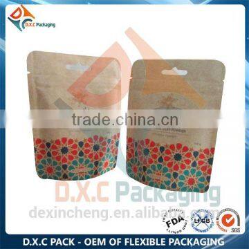 Aluminum Foil Stand Up Brown Paper Packaging Bag With Zipper photo-4