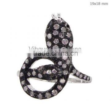 Snake shape Fahion Diamond Ring, Sterling Silver High Quality Diamond Ring