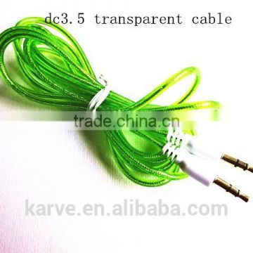 New style colorful dc3.5 transparent cable