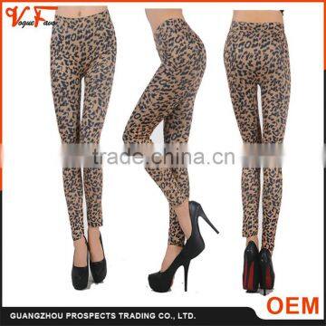 2016 Hot Items Wholesale Cheap Price Leopard Print Custom Women Leggings