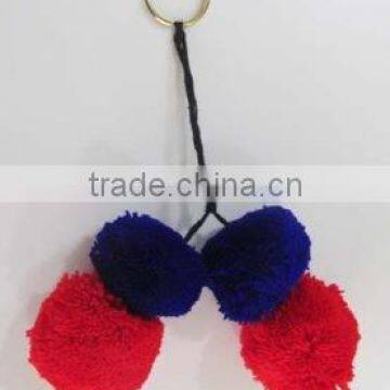 Vintage pompom colorful pompom tassels keyring banjara colorful tassels