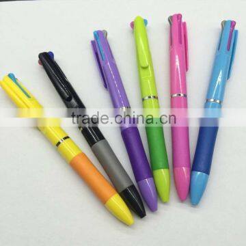 cheap Plastic Material 3 color ball pen