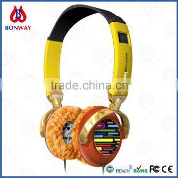 warm headset with wool earmuff
