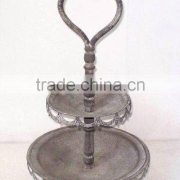 KS4007F- 2 Tiers Wire Heart-Handed Metal Holder