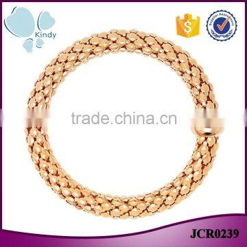 Kindy jewelry JCB0239 new gold unisex stainless steel stretch bracelet designs                        
                                                                                Supplier's Choice