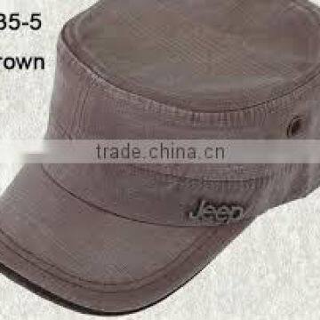 Washed Military Cap with Fashion decoration