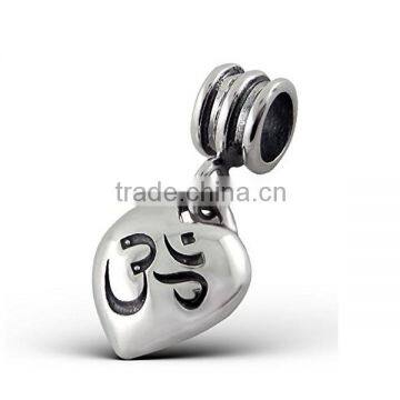 Personalized OEM Custom Make 925 Silver Bead Heart Love Logo Charm