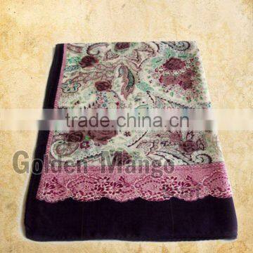 2016 latest 50%wool 50%silk scarf with twill face