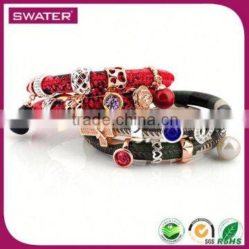 2016 Gifts Gemstone Beaded Leather Bracelet