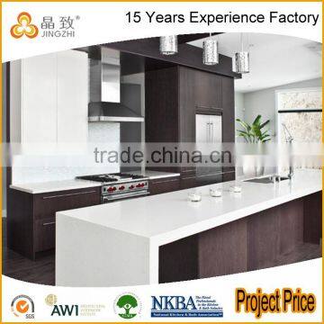 Modern Design Quartz Stone Benchtop Brown Kitchen Cabinet