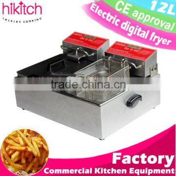 Snack food cooker butterball fryer electric oil-less 2 tank digital fryer