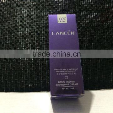 hot design paper box for cosmetic package with purple printed