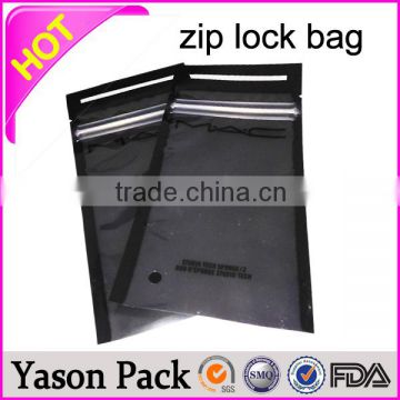 YASON black economic die cut handle plastic Bag with Zip lock plastic bag