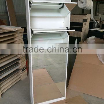 Home furniture wooden shoe rack with mirror hot sale                        
                                                                                Supplier's Choice